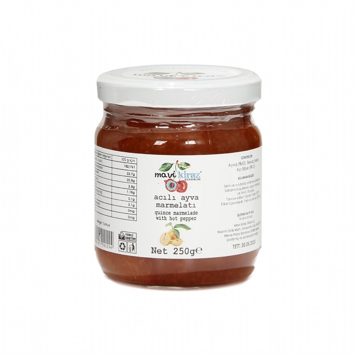 Acılı Ayva marmelatı - 250 g - Mavi Kiraz