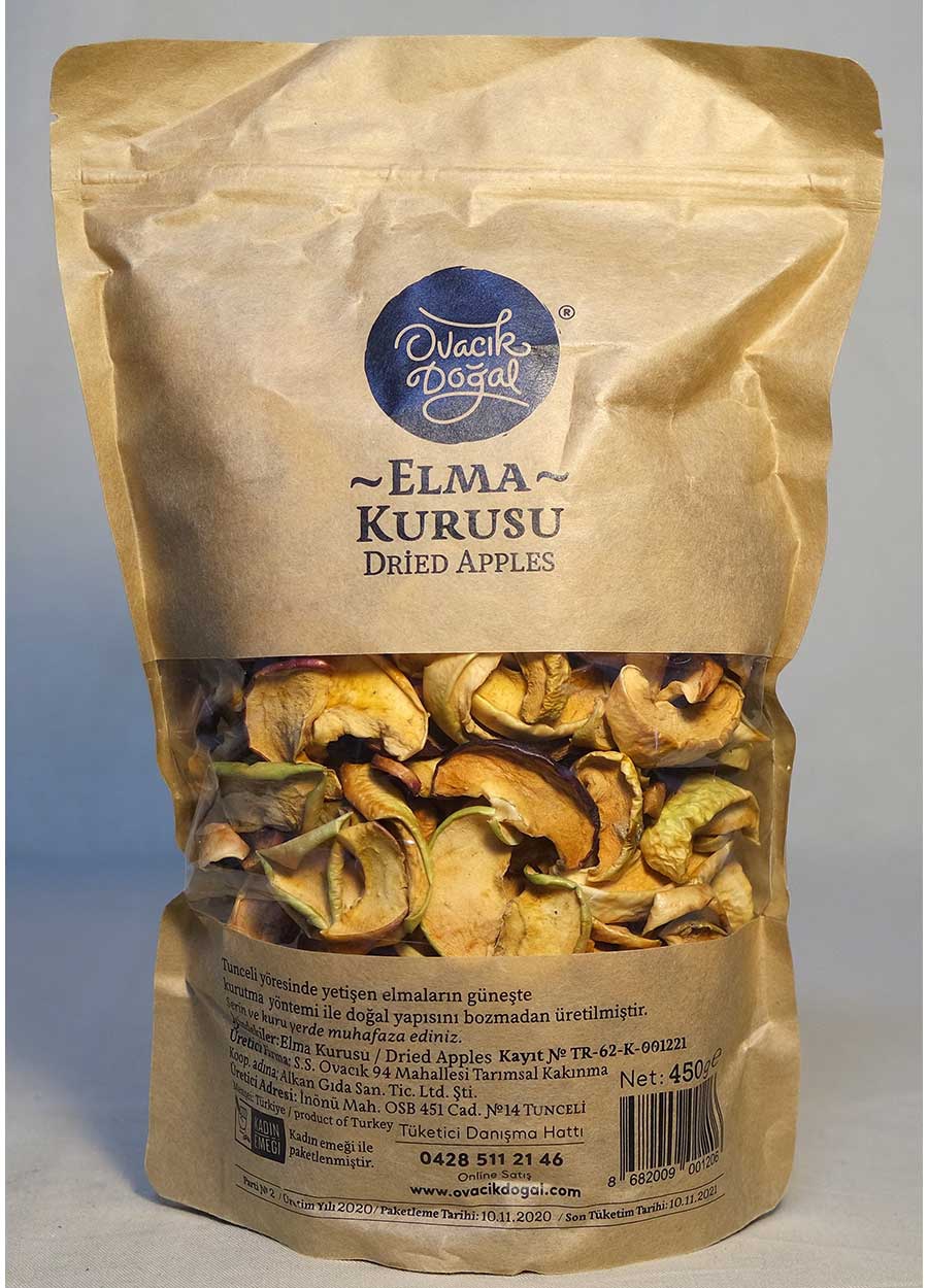 Elma Kurusu Ovacık Doğal 450 gr - Ovacık Kooperatifi