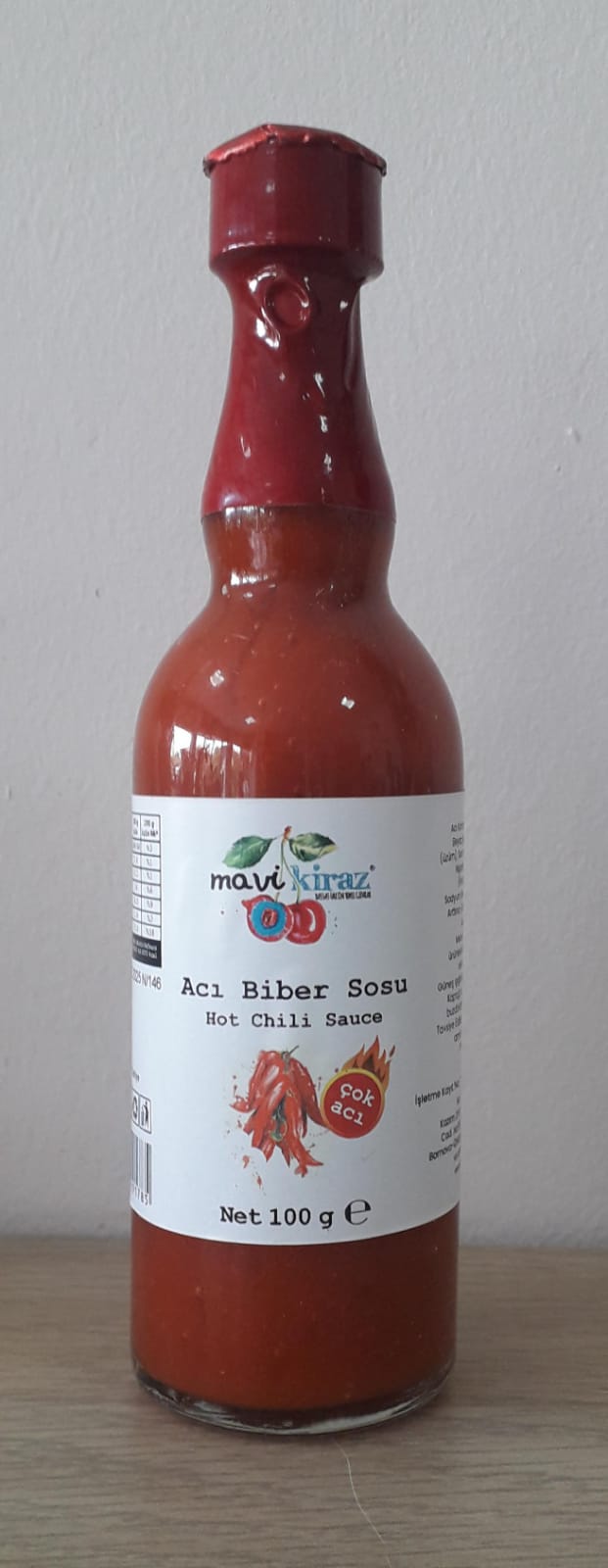 Acı Biber Sosu-Hot Chili Sauce 100 gr-Mavi Kiraz