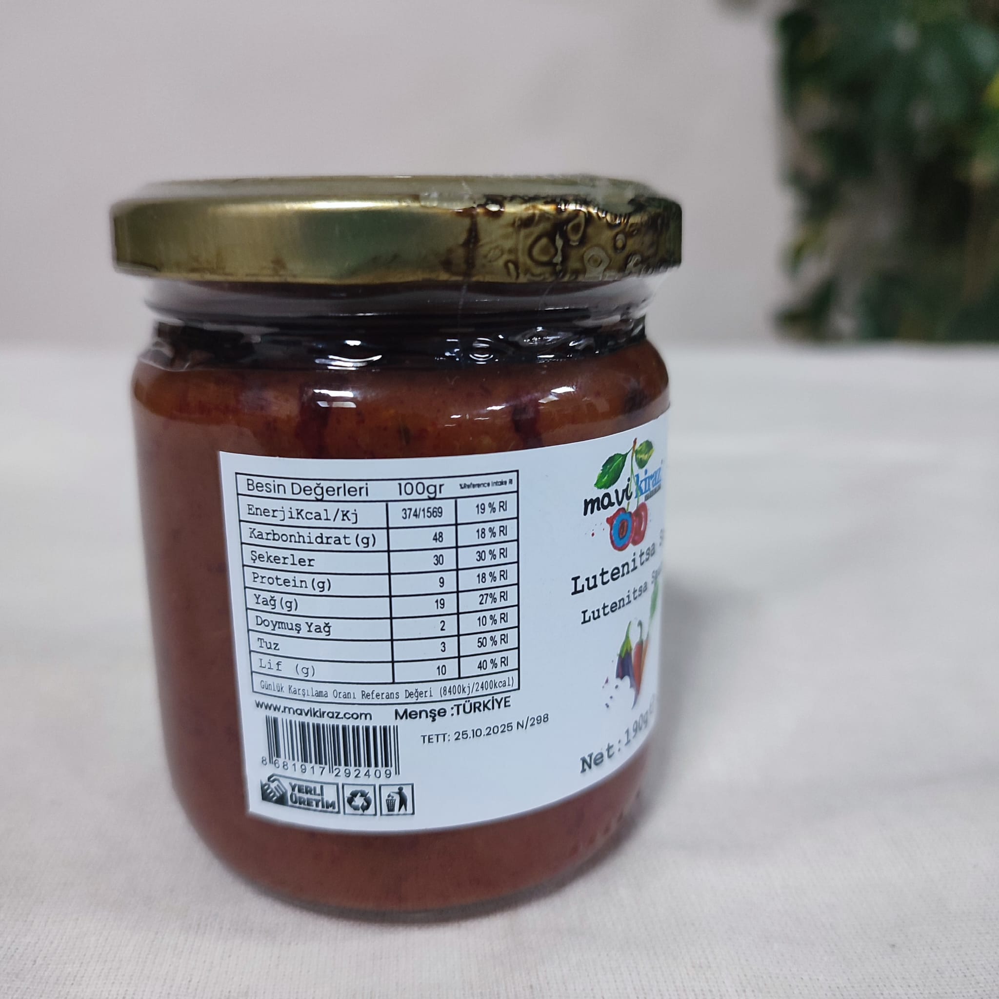 Lutenitsa Sos 190gr - Mavi Kiraz