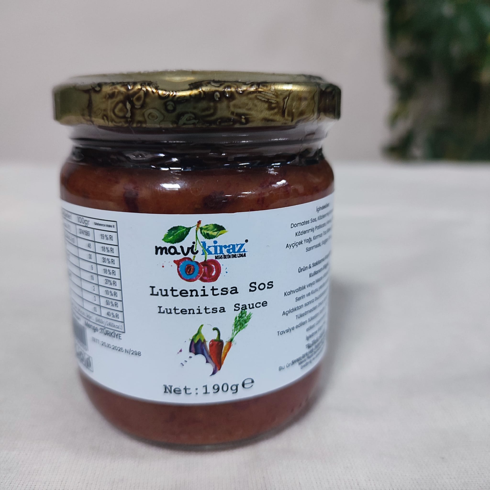 Lutenitsa Sos 190gr - Mavi Kiraz