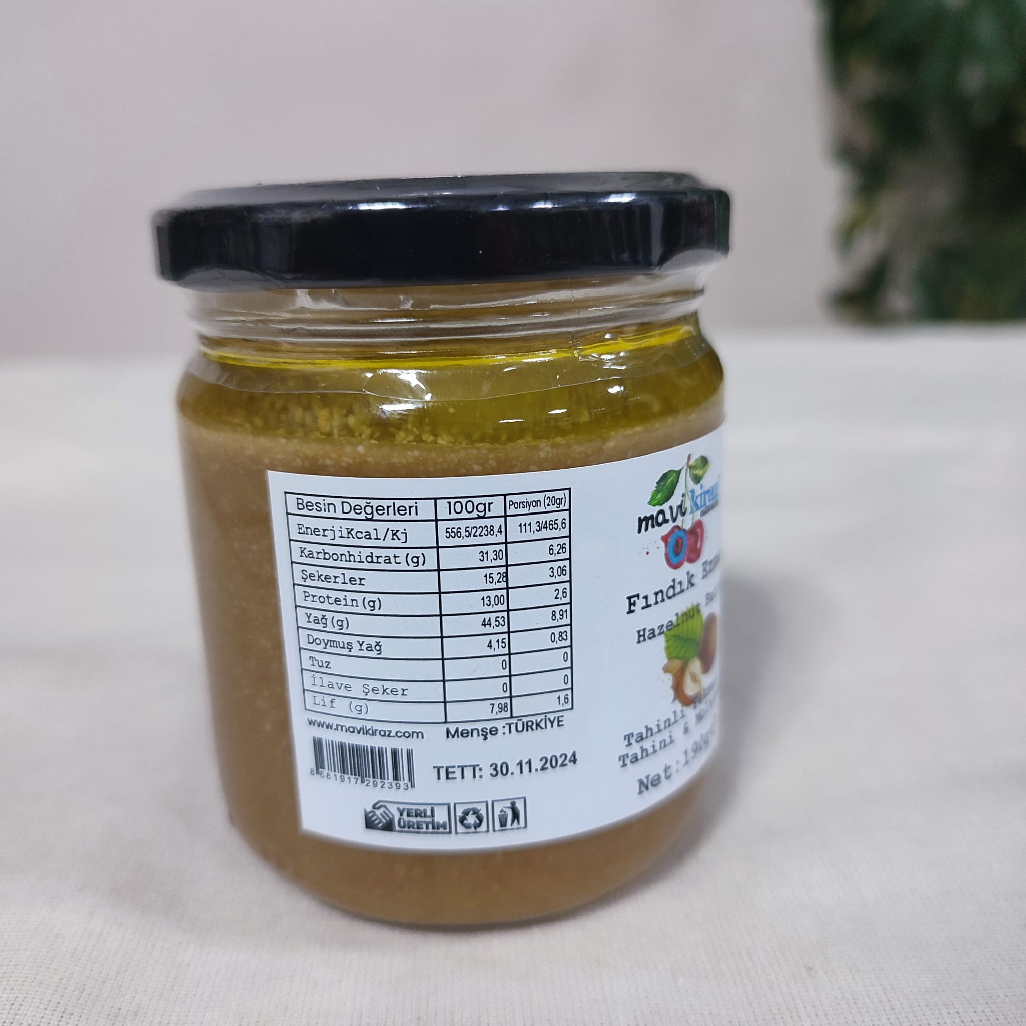 Fındık ezmesi - tahinli pekmezli - 190 g - Mavi Kiraz