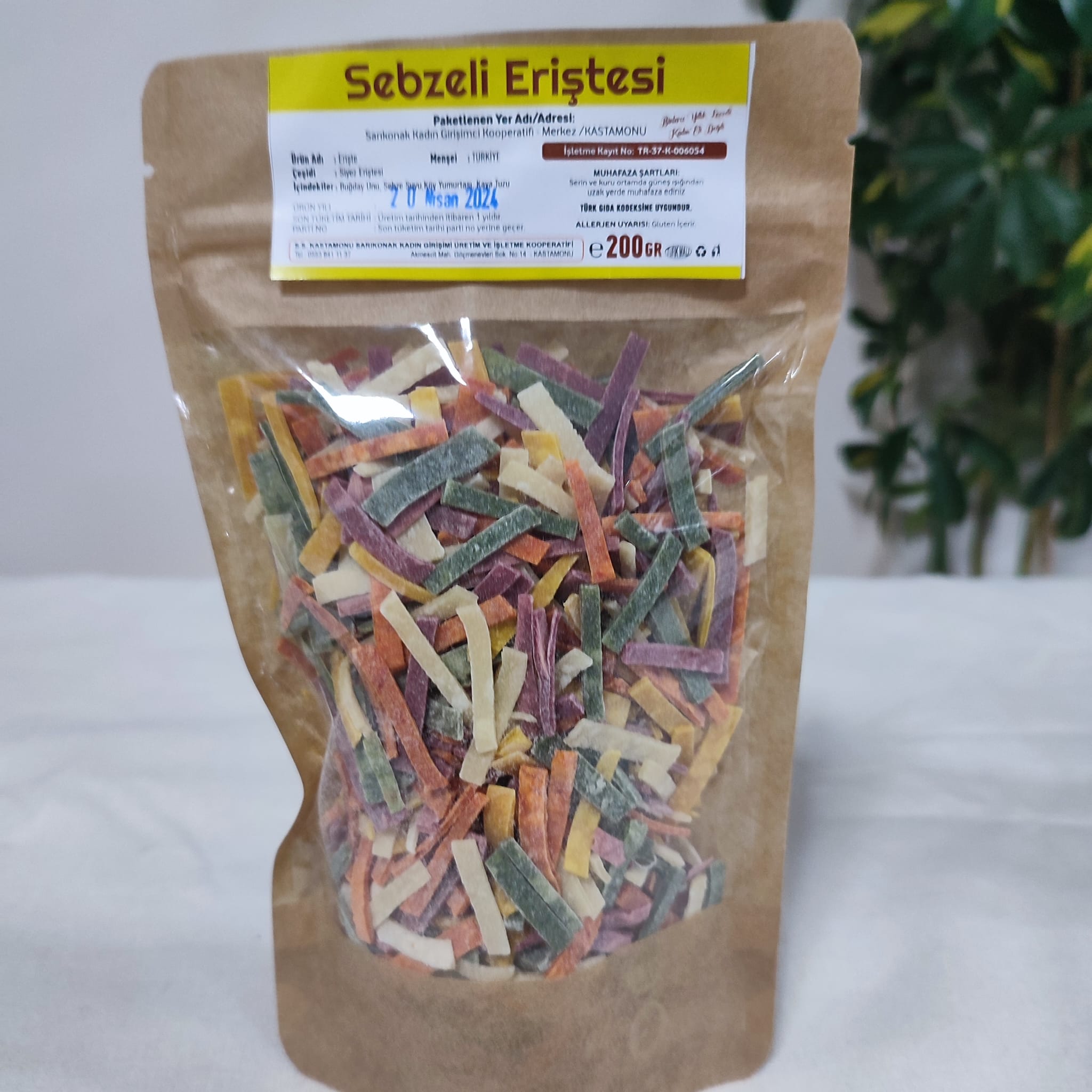 Sebzeli Erişte - 200 g - Sarıkonak Kadın Kooperatifi