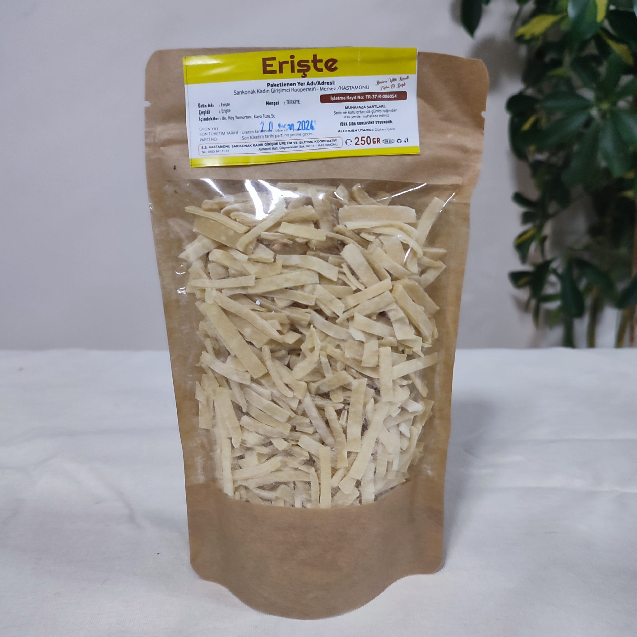 Sade Erişte - 250 g - Sarıkonak Kadın Kooperatifi